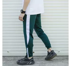 Спортивные штаны Рокки зеленые с белым